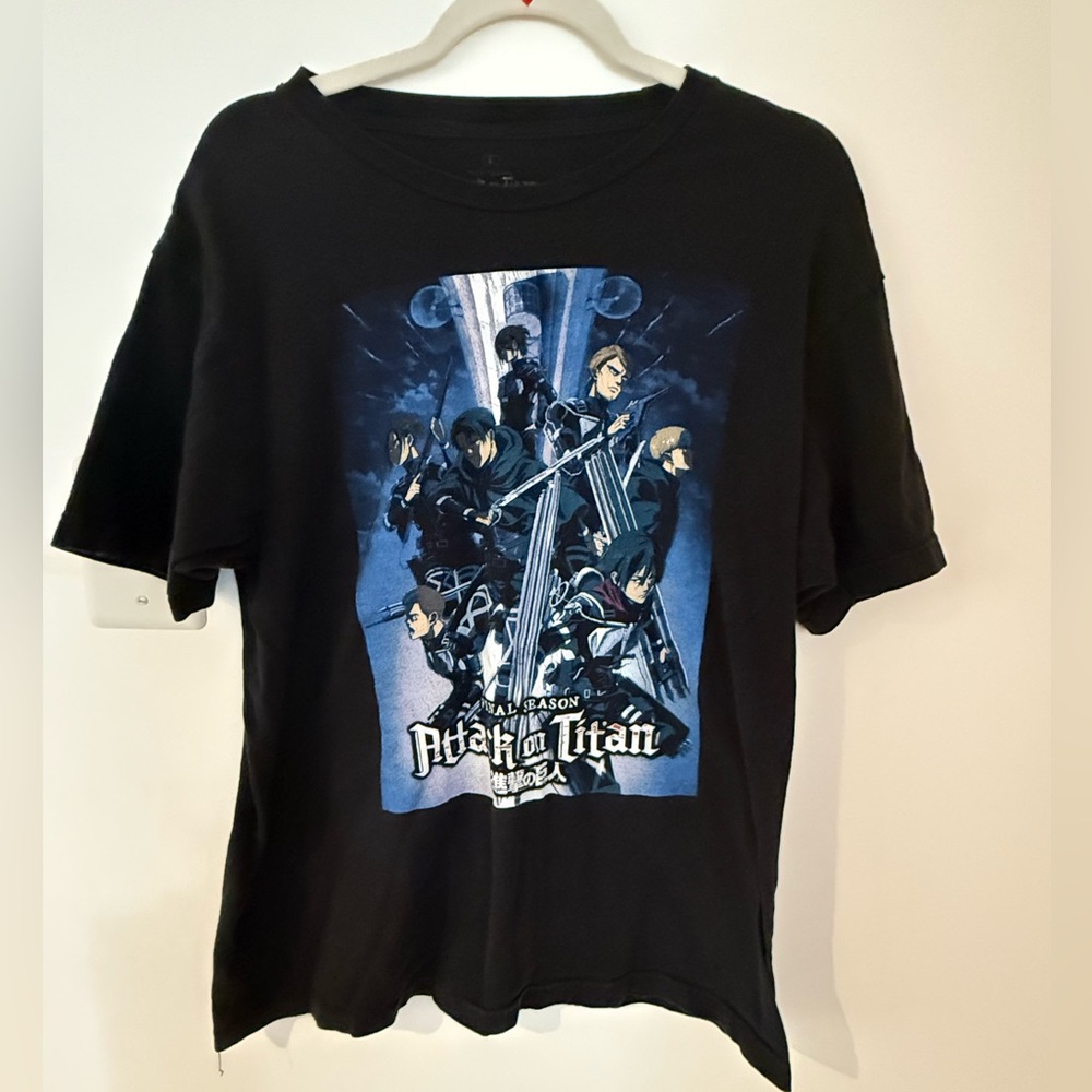Attack on Titan Black and Blue Short Sleeve Tee